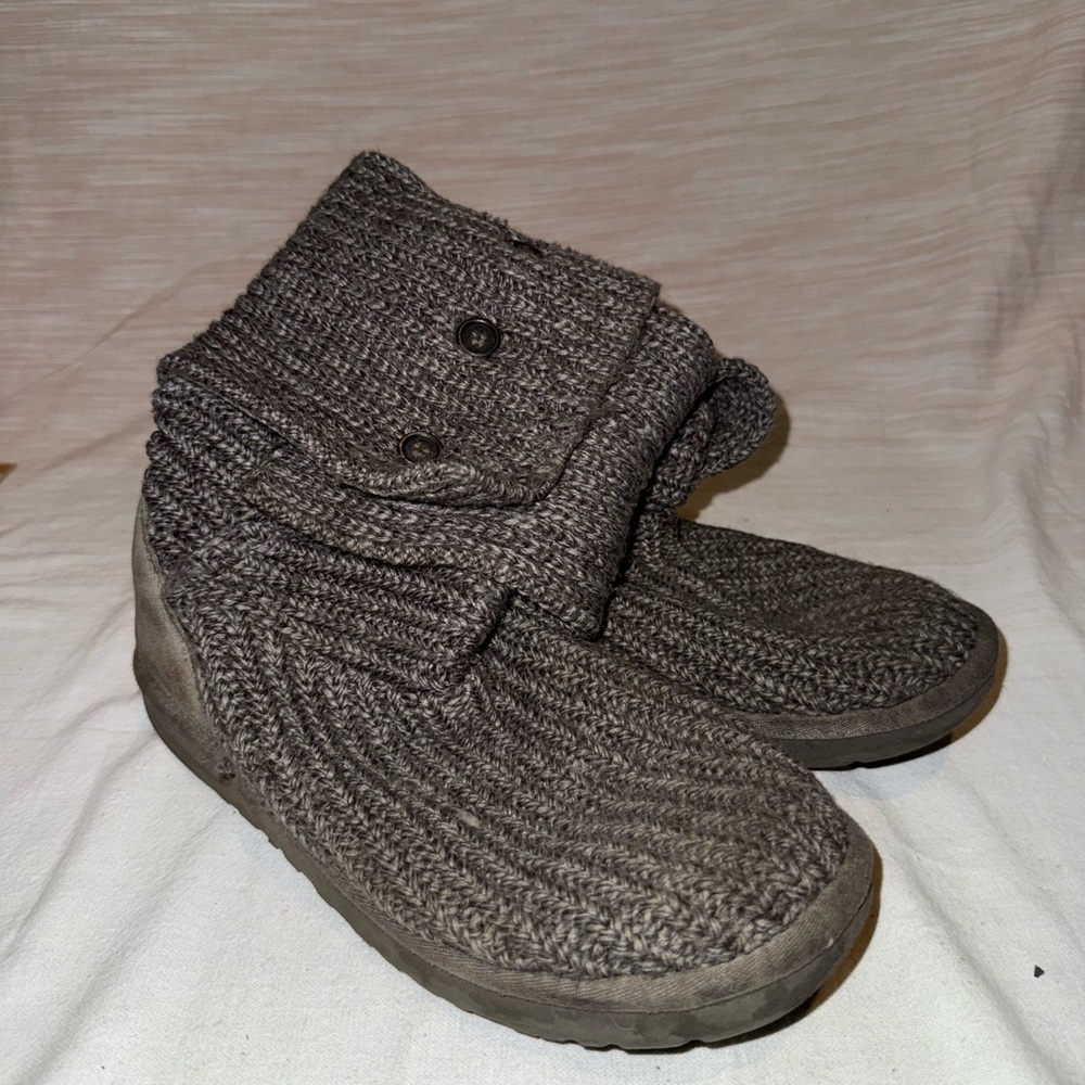 UGG Gray Knit Ankle Boots